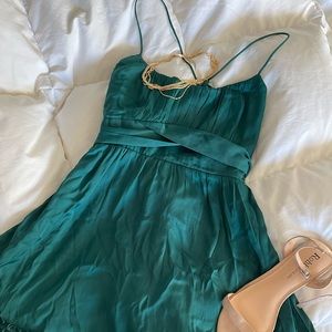 Green tie back dress